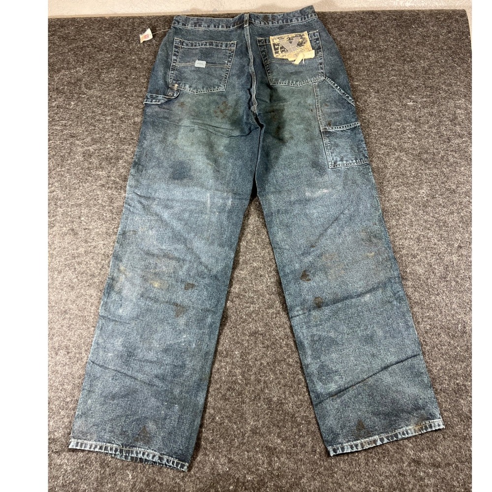 Vintage 90s Industrial Exchange Carpenter Jeans Mens 33x32 Blue Deadstock NWT